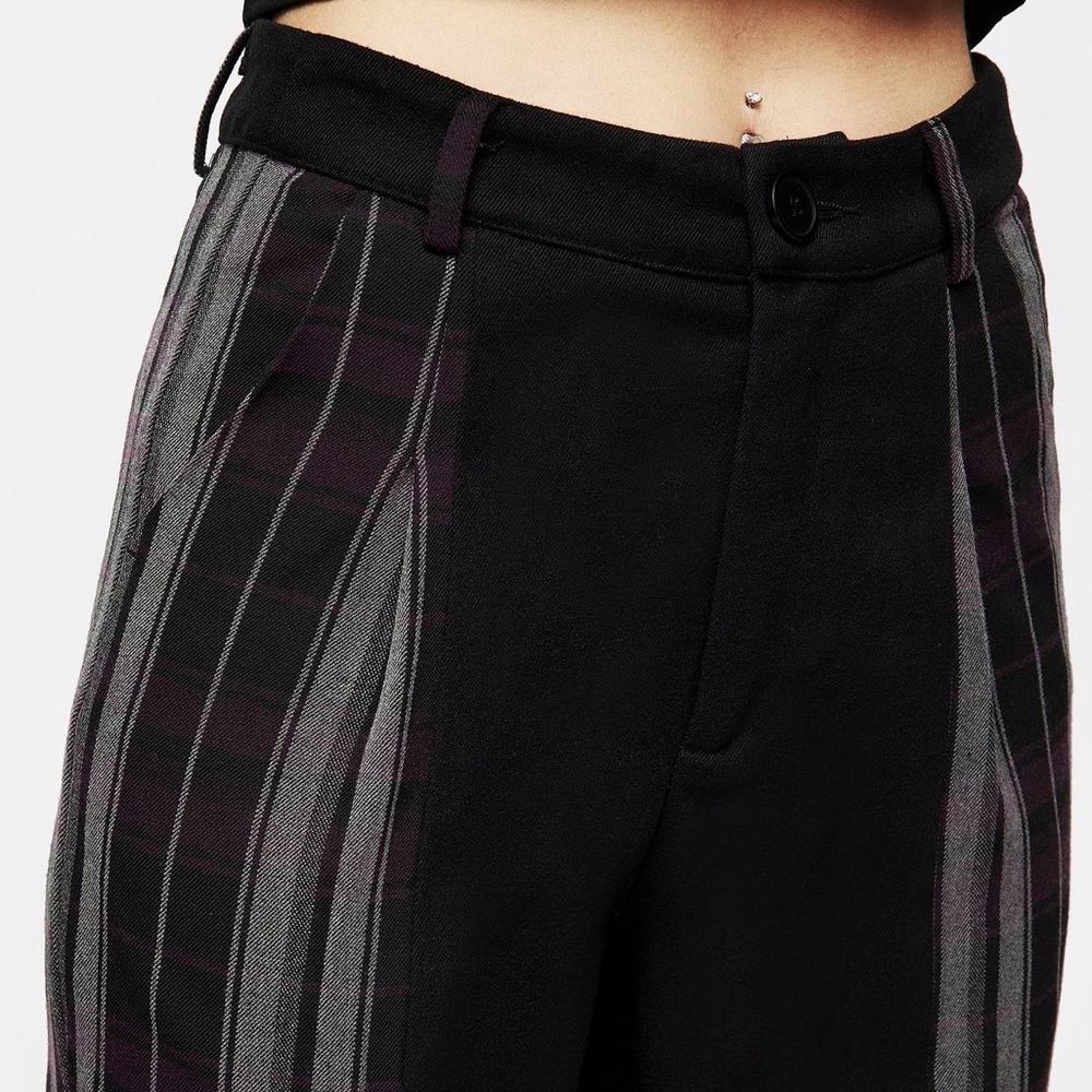Disturbia Pants - Gambit Spliced Check Tapered Trousers - Picture 7 of 7
